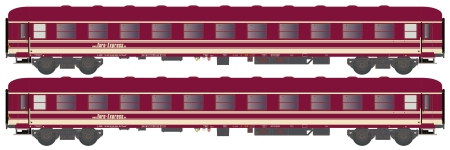 Hobbytrain H22210 - N - 2-tlg. Set Liegewagen, Euro-Express, Ep. VI - Set 1